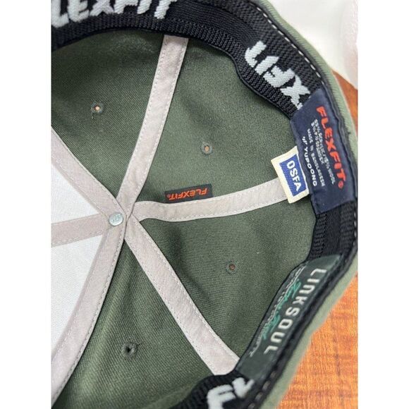 Linksoul Flex-Fit Golf Hat Cap Logo Patch OSFA Grey Green Men - Picture 9 of 9